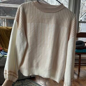 Old Navy Cream and Tan Cowl Neck Sweater